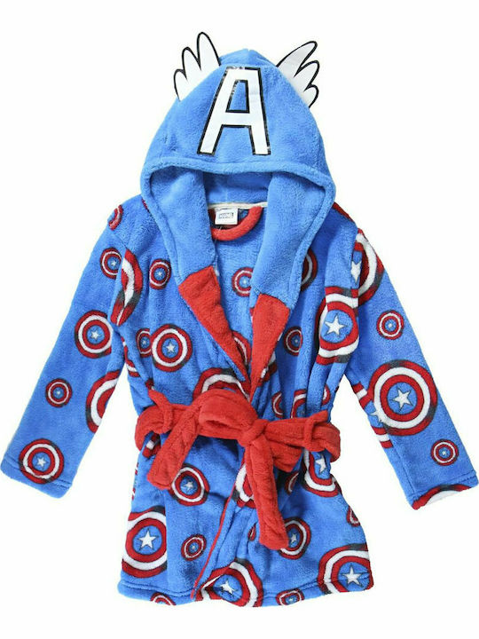 Marvel Παιδική Ρόμπα Χειμωνιάτικη Fleece για Αγόρι Γαλάζια Marvel Avengers Fleece