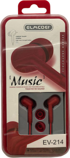 EV214 In-Ear Freisprecheinrichtung Kopfhörer mit Stecker 3.5mm Rot
