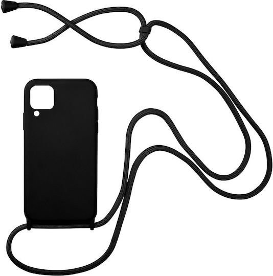 Sonique CarryHang Back Cover Silicone 0.5mm with Strap Black (Galaxy A22 4G)