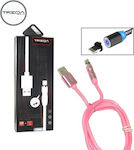 Treqa CA-8232 Braided / Magnetic USB to Lightning Cable Ροζ 1m