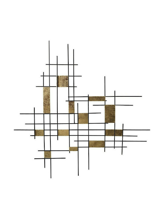 Espiel Διακοσμητικό Τοίχου από Μέταλλο Γεωμετρικό Μαύρο/Χρυσό 91.5x2.5x91.5cm