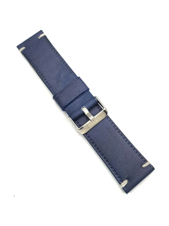 Tzevelion ART446 Leather Strap Navy Blue 24mm