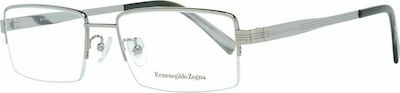 Zegna Metal Eyeglass Frame with Titanium Silver EZ5065-D 012