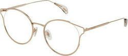 Police Metal Eyeglass Frame Cat Eye Gold VPL926 0300