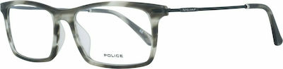 Police Plastic Eyeglass Frame Gray Tortoise VPL473 4ATM