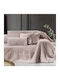 Set Three-Seater Sofa Throw Crusty Old Pink 170x300 + Cushion Cover 48x48+3