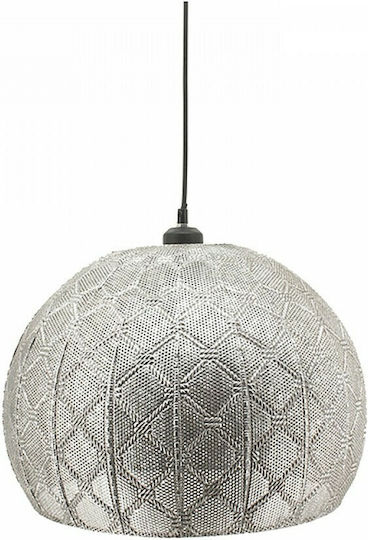 Zaros Pendant Light Silver Bell with Socket E27 40x34x34cm