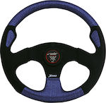 Simoni Racing X-Race Leather Three Spoke Car Steering Wheel Black/Blue