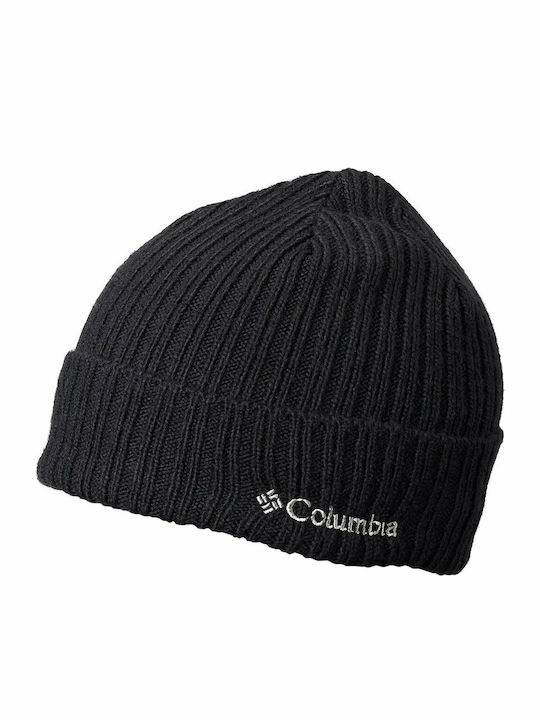 Watch Cap Beanie Unisex Σκούφος με Rib Πλέξη σε Μαύρο χρώμα