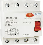 Elmark JEL1A Phase Relays Leckage der Erde 16A Quadruple Pole with Voltage 400V 40616