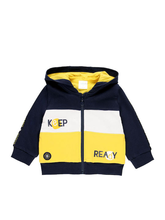 Boboli Boys Hooded Sweatshirt with Zipper Navy Blue