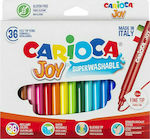 Carioca Joy Πλενόμενοι Μαρκαδόροι Ζωγραφικής Λεπτοί σε 36 Χρώματα (6 Συσκευασίες)