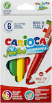 Carioca Jumbo Πλενόμενοι Μαρκαδόροι Ζωγραφικής Χονδροί σε 6 Χρώματα (24 Συσκευασίες)