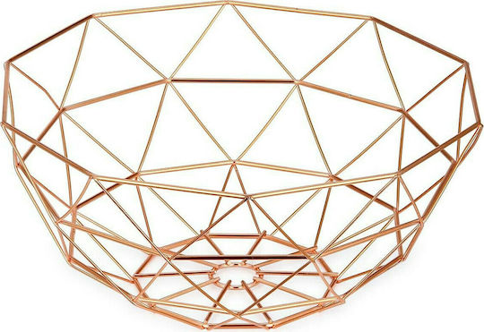 Sidirela Chic Φρουτιέρα Μεταλλική Ροζ 33.5x33.5x15εκ.