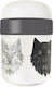 Chic Mic Plastic Lunch Box Bioloco Plant Wolf White 700ml