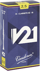 Vandoren Bb Clarinet V21 Reeds Strength 2.5 for Clarinet CR8025