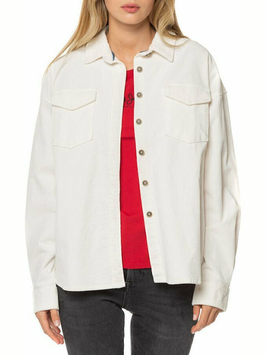 Fatima Damen Weiß Overshirt