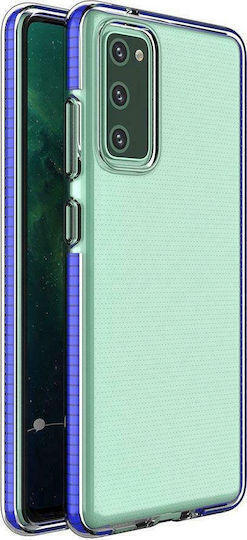 Hurtel Spring Задна корица Силикон 1мм Clear / Blue (Galaxy S21 5G)