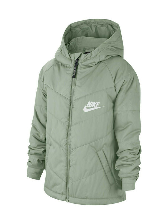 Kids' Sports Jacket Short with Hood Khaki Sportswear