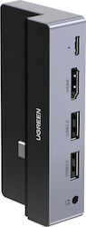 Ugreen USB-C 5-in-1 Multifunction Adapter for iPad Pro USB 3.0 Hub 5 Θυρών με σύνδεση USB-C & Θύρα Φόρτισης Γκρι