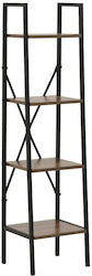Floor Metal / Chipboard Bookcase Natural 34x38x148cm