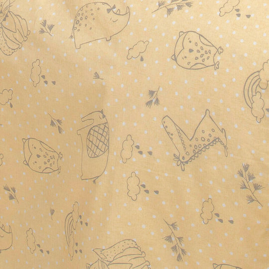 Melinen Happy Baby Sheet Cradle Cotton Yellow 85x110cm