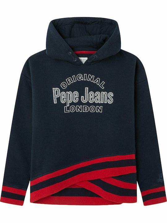 Kids Sweatshirt with Hood Navy Blue Ellen