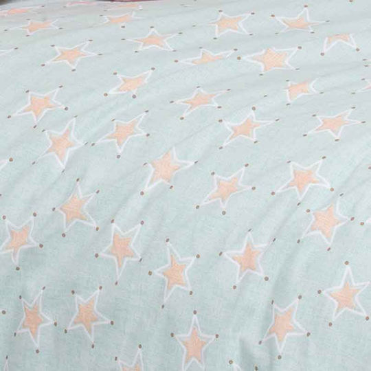 Melinen Mini Stars Baby Sheet Cradle Cotton Light Blue 85x110cm