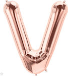 Balloon Foil Jumbo Letter Rose Gold V 86cm