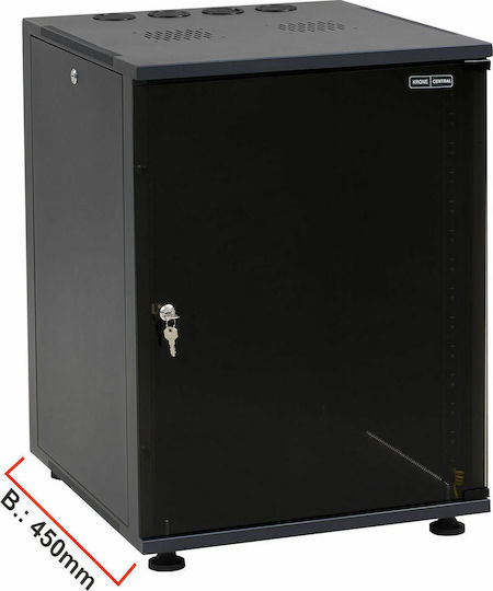 Central Basic 1 Επιδαπέδια Rack Cabinet 20U με Γυάλινη Πόρτα 54x45x94cm Black 7000345020/C