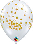 Set of 25 Balloons Latex White Confetti Dots 28cm