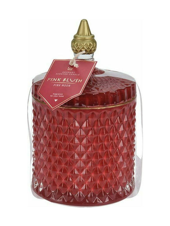 Lumânare Aromatică în Borcan cu Miros Luna Roz 10x17 cm