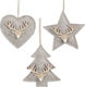 Hanging Heart Felt Christmas Tree Ornament 17cm Various Designs