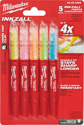 Milwaukee Highlighters Multicolour 5pcs