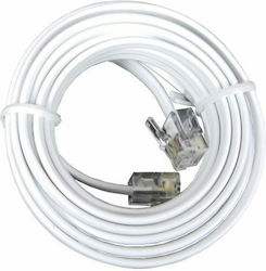 Central Flat Telephone Cable RJ11 6P4C 3m White (01-01-76Λ/M)