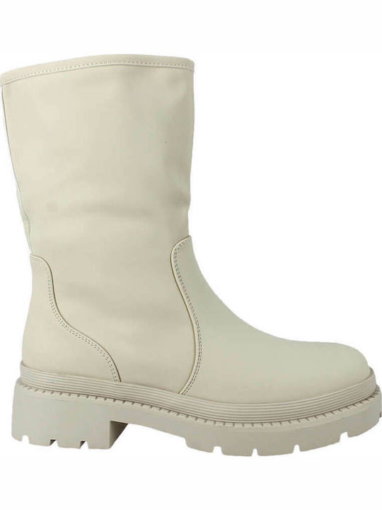 IQ Shoes 37AB Γυναικεία Μποτάκια Μπεζ