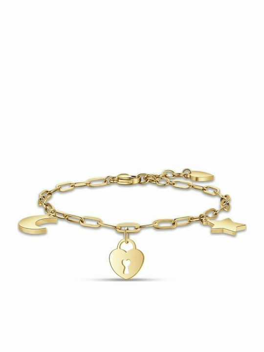 Luca Barra Bracelet Chain with design Heart made of Steel