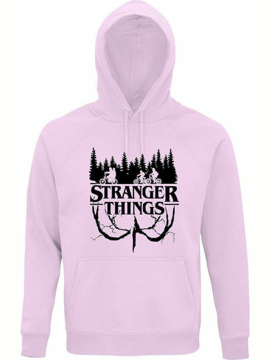 Hoodie Unisex, Organic "Stranger Things", Creamy Pink