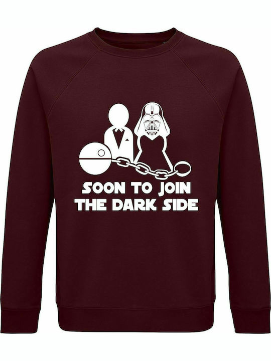 Sweatshirt unisex, Organic "Soon to Join the Dark Side, Star Wars Marriage", Burgundy