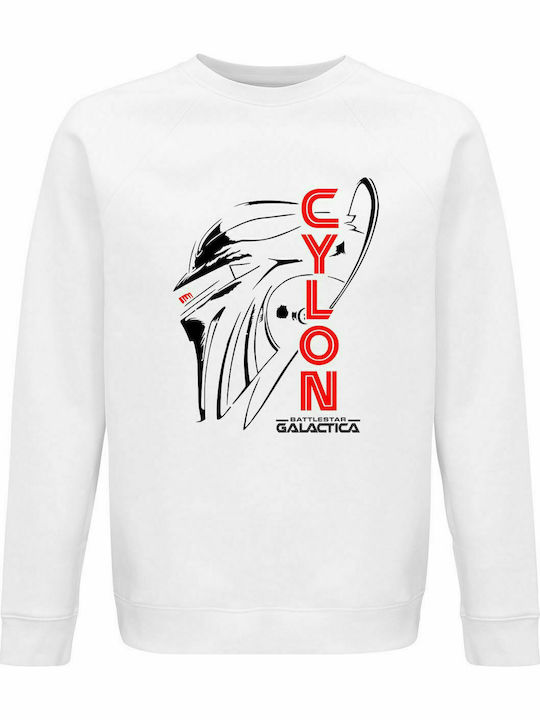 Sweatshirt Unisex , Organic"CYLON, Battlestar Galactica", White