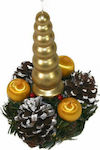 Marhome Christmas Brown Candlestick 10x5cm