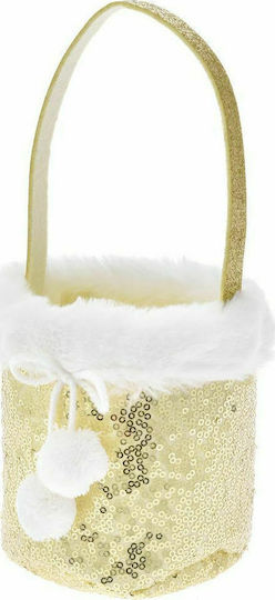 Iliadis Weihnachtliche Stoff Figur Korb Gold 12x12x12cm