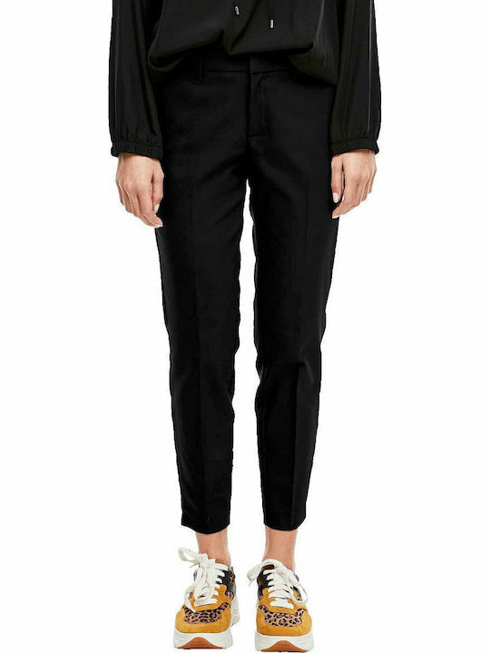 Red Label Damen Stoff Hose in Schlanker Passform Schwarz