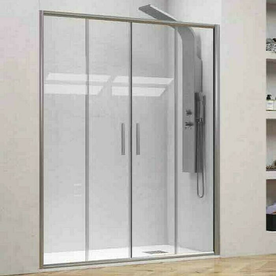 Karag Efe 600 Divider de verandă Duș cu Glisare Ușă 170x190cm Sticlă transparentă Argento