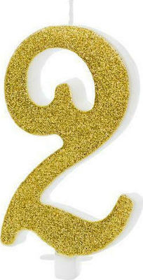 Birthday Candle Number "2" in Gold Color SCU4-2-019