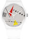 Swatch Whi_Mem M Γυναικείο Ρολόι 34mm Μπαταρίας με Λευκό Καουτσούκ Λουράκι