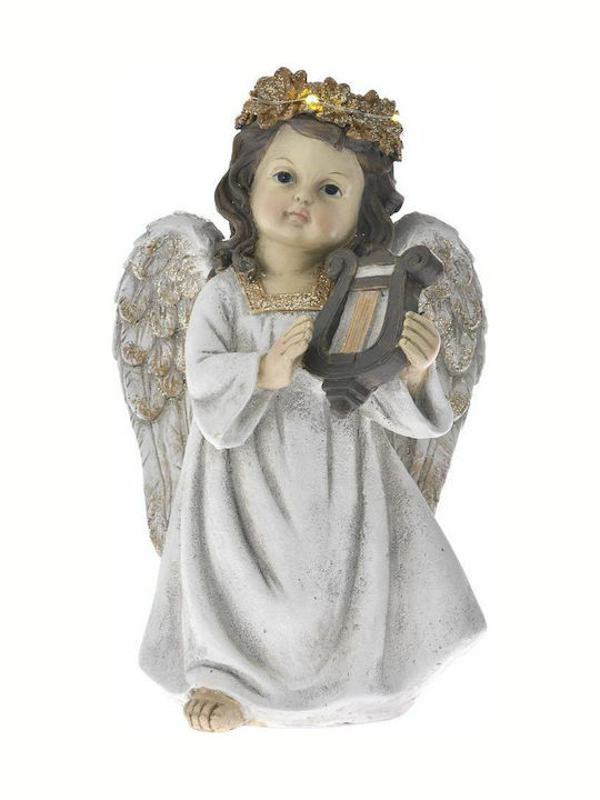 Iliadis Illuminated Christmas Plastic Figure Cherub Gray Height 32.5cm