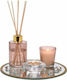 Aria Trade Set Diffuser AT000235 Aromatische Stäbchen, Aromatische Kerze und Dekorative Scheibe Pink 6Stück