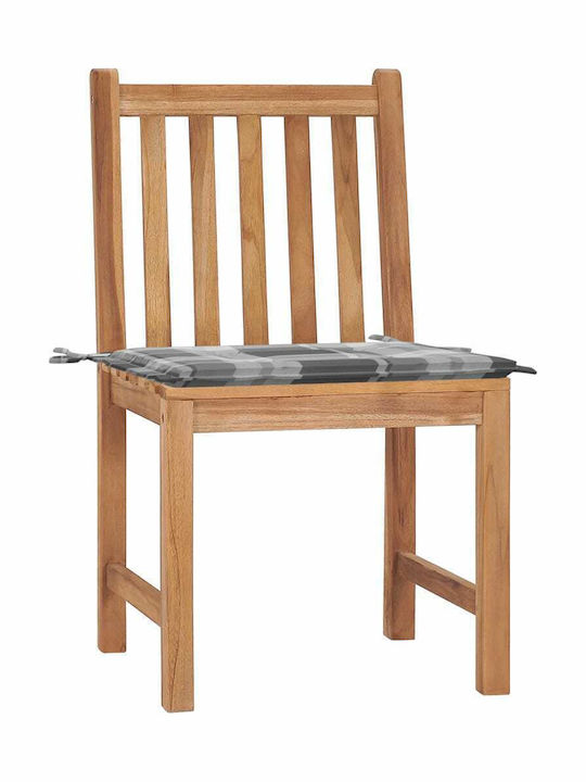 Градинска Дървена Teak / Сива С Възглавница 2 Б...