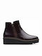 Airabell Leather Women's Ankle Boots Platform Burgundy